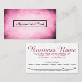 ピンクの羊皮紙のアポイントメントのメモ 予約カード (正面/裏面)