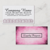 ピンクの羊皮紙のロイヤリティプログラム ロイヤリティカード (正面/裏面)