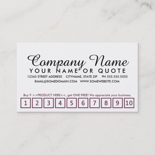 ピンクの羊皮紙のロイヤリティプログラム ロイヤリティカード (正面)