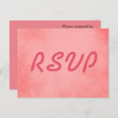 ピンクの羊皮紙RSVPカード インビテーションポストカード (正面/裏面)