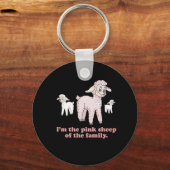 ピンクの羊 キーホルダー (正面)
