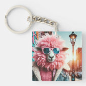 ピンクの羊 キーホルダー (正面)