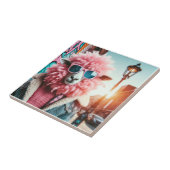 ピンクの羊 タイル (側面)