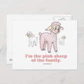 ピンクの羊 ポストカード (正面/裏面)
