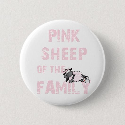 ピンクの羊 缶バッジ (正面)