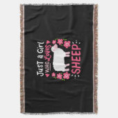 ピンクの羊 |羊の贈り物を愛する女の子のみ スローブランケット (正面縦)