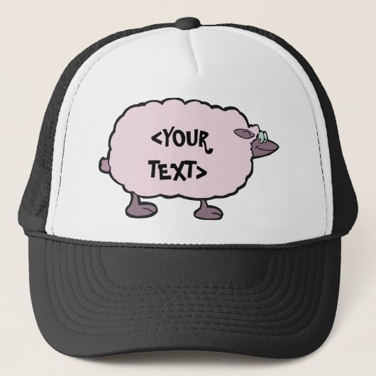 ピンクの羊, <YOUR TEXT> キャップ (正面)