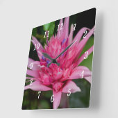 ピンクの美しいウォールクロック スクエア壁時計 (傾斜)