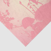 ピンクの美しい妖精のシルエットと鳥 薄葉紙 (詳細)