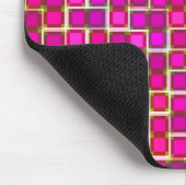 ピンクの美しい抽象的なタイルパターン マウスパッド (コーナー)