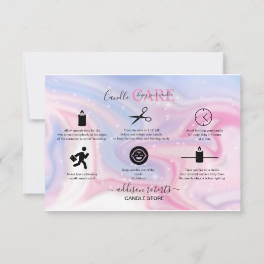 ピンクの美学キャンドル気に サンキューカード (正面)