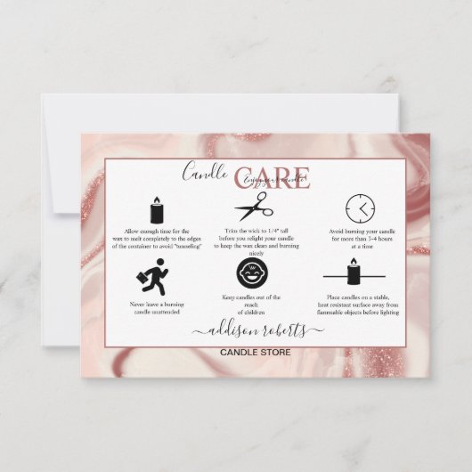 ピンクの美学キャンドル気に サンキューカード (正面)