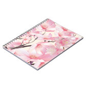 ピンクの美学桜さくらんぼ花ピンクの花 ノートブック (左側)