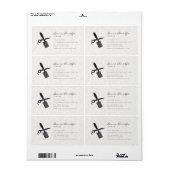 ピンクの美容師と白いシザーサロン ラベル (フルシート)