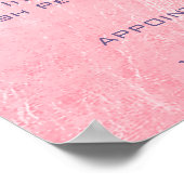 ピンクの美容師メイクアップ目まぶし価格表 ポスター (角)