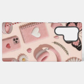 ピンクの美意識コケットコラージュ  SAMSUNG GALAXYケース (裏面横)