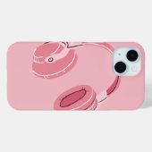 ピンクの美意識ヘッドフォン携帯ケース - 音楽好き Case-Mate iPhoneケース (裏面 (横))