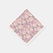 ピンクの美的春フローラデイジーの分離 スタンダードカクテルナプキン (角)
