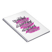 ピンクの羽に感謝のノート賛美ブック ノートブック (右側)