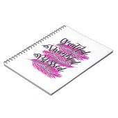 ピンクの羽に感謝のノート賛美ブック ノートブック (左側)