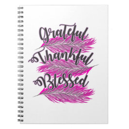 ピンクの羽に感謝のノート賛美ブック ノートブック