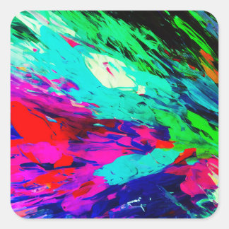 ピンクの羽のフィスビー スクエアシール