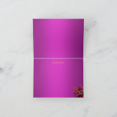 ピンクの羽のマスクの仮面舞踏会のパーティーのサンキューカード サンキューカード (内部)