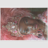 ピンクの羽の付いたヘッドアドレスの切り離し 薄葉紙 (正面)