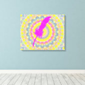 ピンクの羽 キャンバスプリント (インサイチュ (ウッドフロア))