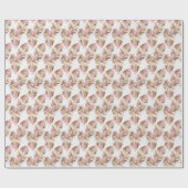 ピンクの羽 ラッピングペーパー (フラット)