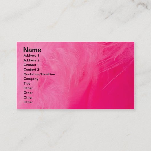 ピンクの羽 名刺 (正面)