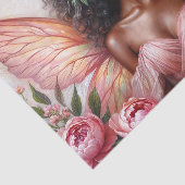 ピンクの翼と牡丹を持つ茶色の妖精 薄葉紙 (詳細)