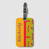 ピンクの翼のトンボ ラゲッジタグ (正面縦)