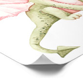 ピンクの翼を使ったかわいいドラゴンのポスター ポスター (角)