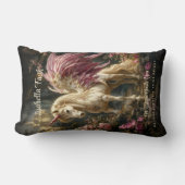 ピンクの翼を持つ森のユニコーンの妖精馬 ランバークッション (正面)