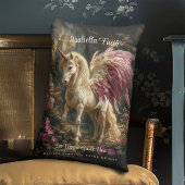 ピンクの翼を持つ森のユニコーンの妖精馬 ランバークッション