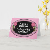 ピンクの老化は自然 カード (黄色い花)