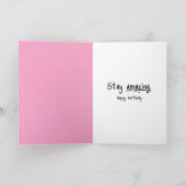 ピンクの耳の帽子をかぶったタビー猫 カード (内部)