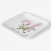 ピンクの耳を持つイースターバニー ペーパープレート (傾斜あり)