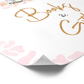 ピンクの聖い牛の赤ちゃんシャワーの本と贈り物 ポスター (角)