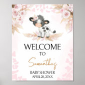 ピンクの聖い牛の赤ちゃんシャワーへようこそ ポスター (正面)
