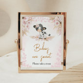 ピンクの聖い牛の赤ちゃんシャワーベビーは甘い ポスター