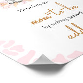 ピンクの聖い牛の赤ちゃんシャワー封筒ステーション ポスター (角)