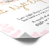 ピンクの聖い牛の赤ちゃんシャワー深夜おむつ ポスター (角)