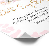 ピンクの聖い牛の赤ちゃんシャワー言わないベビー ポスター (角)