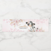 ピンクの聖い牛の赤ちゃんシャワー ペットボトルラベル (シングルラベル)