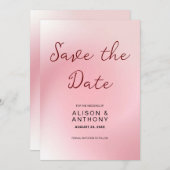 ピンクの背グラデーション景 セーブザデート (正面/裏面)