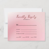 ピンクの背グラデーション景 出欠カード (正面)