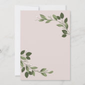 ピンクの背中で赤面のスプリグウェディングを招待 招待状 (裏面)