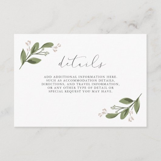 ピンクの背中を持つ赤面のスプリグ詳細 エンクロージャーカード (正面)